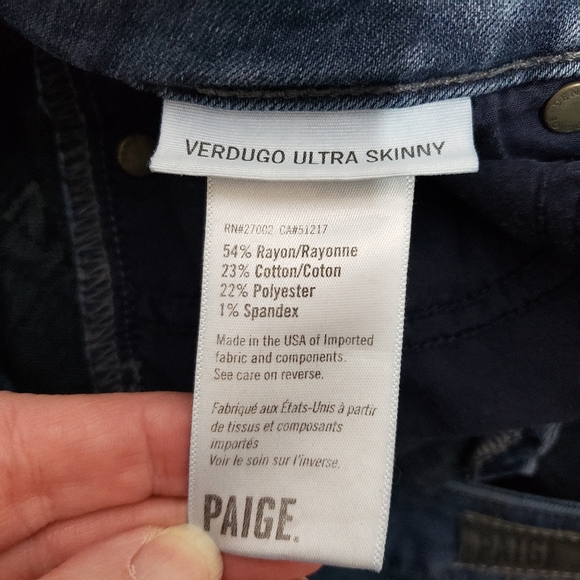 Paige Verdugo Ultra Skinny Davis Jeans Raw Hem - Picture 6 of 7